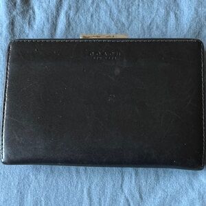 Coach Classic Black Leather Wallet - Vintage